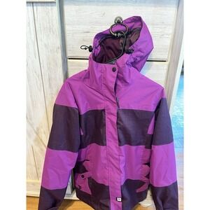 Ride Snowboards Women's Small Purple Ski Jacket Multi Pocket W/ Powder Skirt